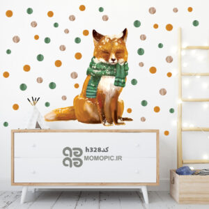استیکر دیواری روباه خلبان کد h328