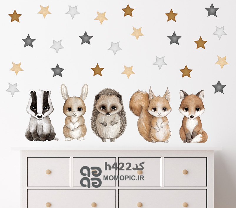 استیکر دیواری حیوانات کد h422