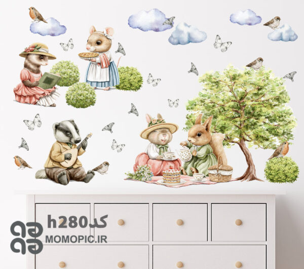 استیکر دیواری حیوانات مزرعه کد h280