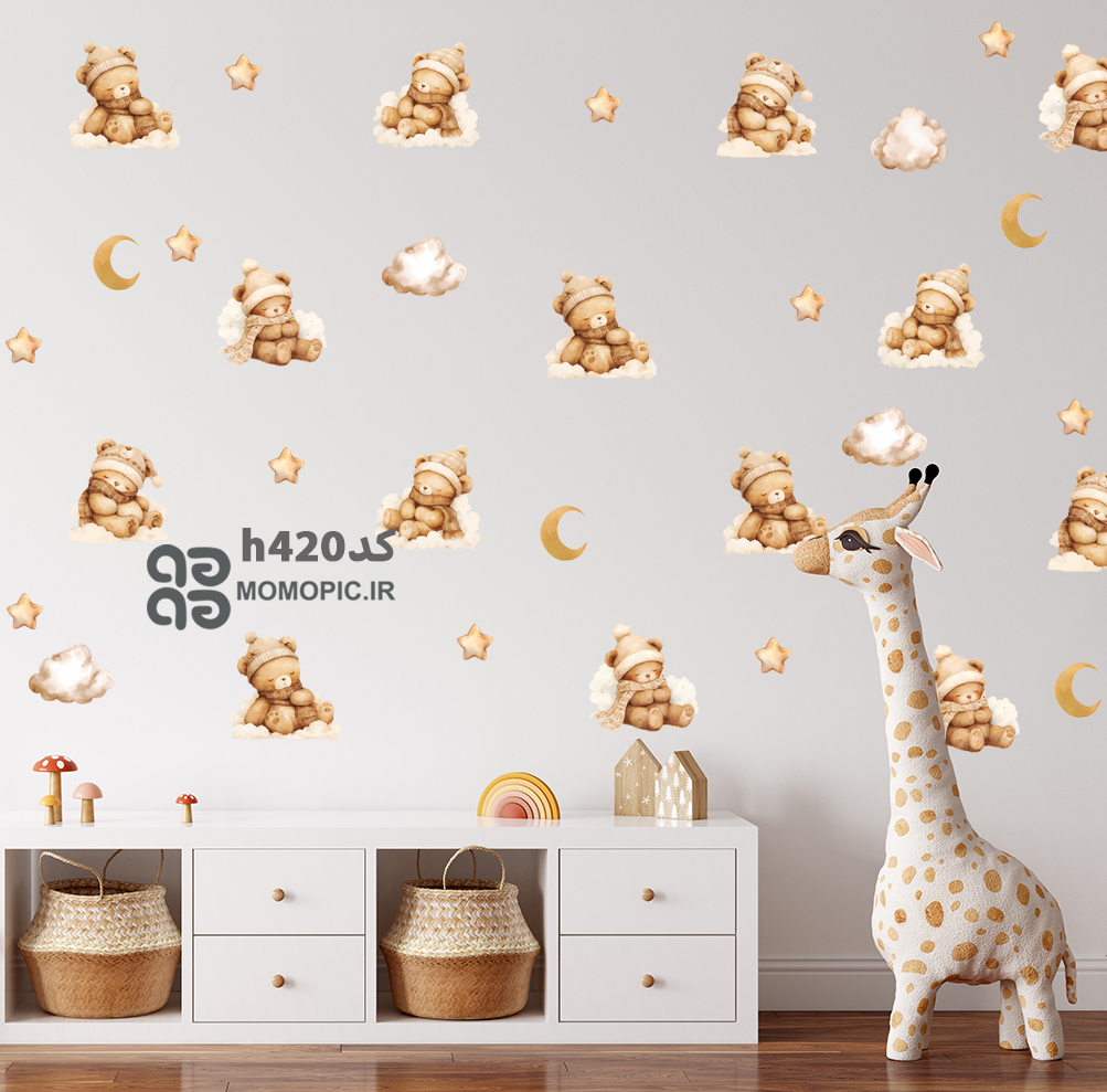 استیکر دیواری پترن تدی کد h420