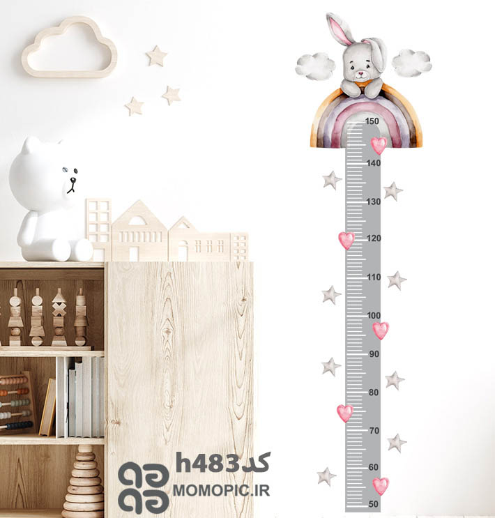 استیکر دیواری چارت قد رنگین کمان کد h483