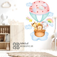 استیکر دیواری بالن حیوانات کد h362