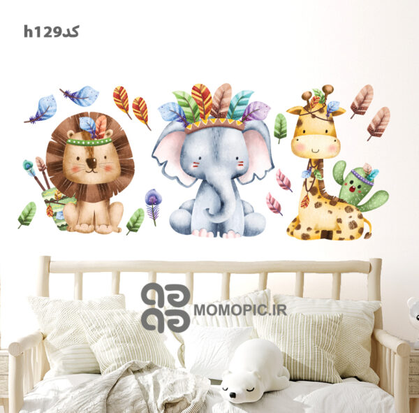 استیکر دیواریحیوانات سرخپوستی کد h129