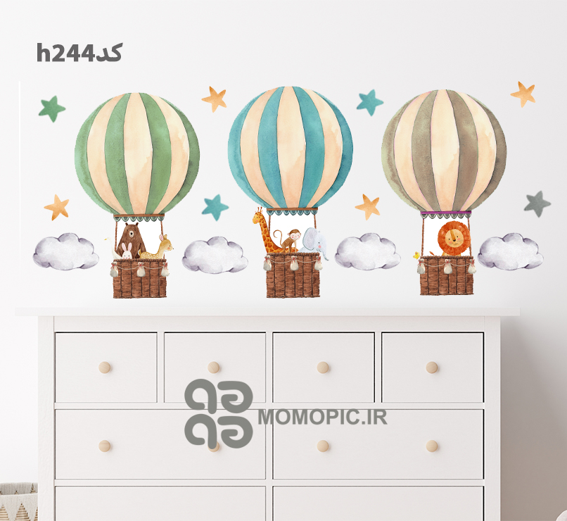 استیکر دیواری بالن ها کدh244