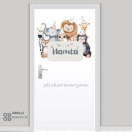 استیکر دیواری رو دری حیوانات شاد کد h892